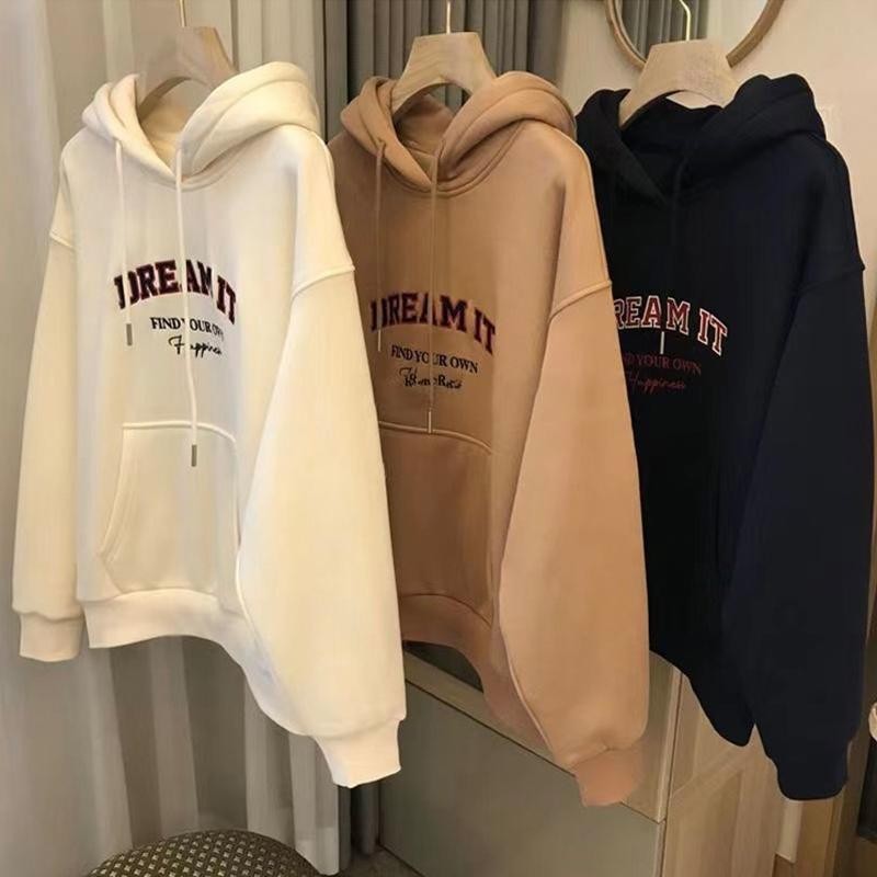 Anata M-4XL ส่งไวจากไทย เสื้อฮู้ด เย็บปักถักร้อย แขนยาว สไตล์เกาหลี โอเวอร์ไซซ์ สำหรับผู้หญิง