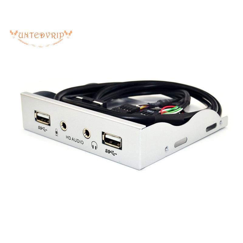 [Quick U]USB 2.0 Hub USB2.0 PC แผงด้านหน้า HD Audio 3.5 มม.แจ็คหูฟังแผง ...