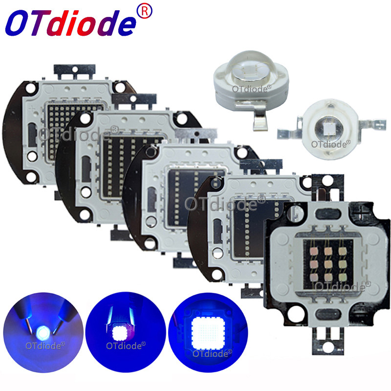 UV สีม่วง LED อัลตราไวโอเลตหลอดไฟชิป 365nm 375nm 380nm 385nm 395nm ...