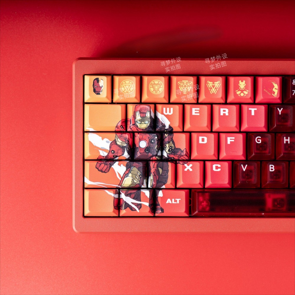 Iron Man Keycaps โปรไฟล์เชอร์รี่ PBT Two-Tone Wooting Dye Sublimation ...