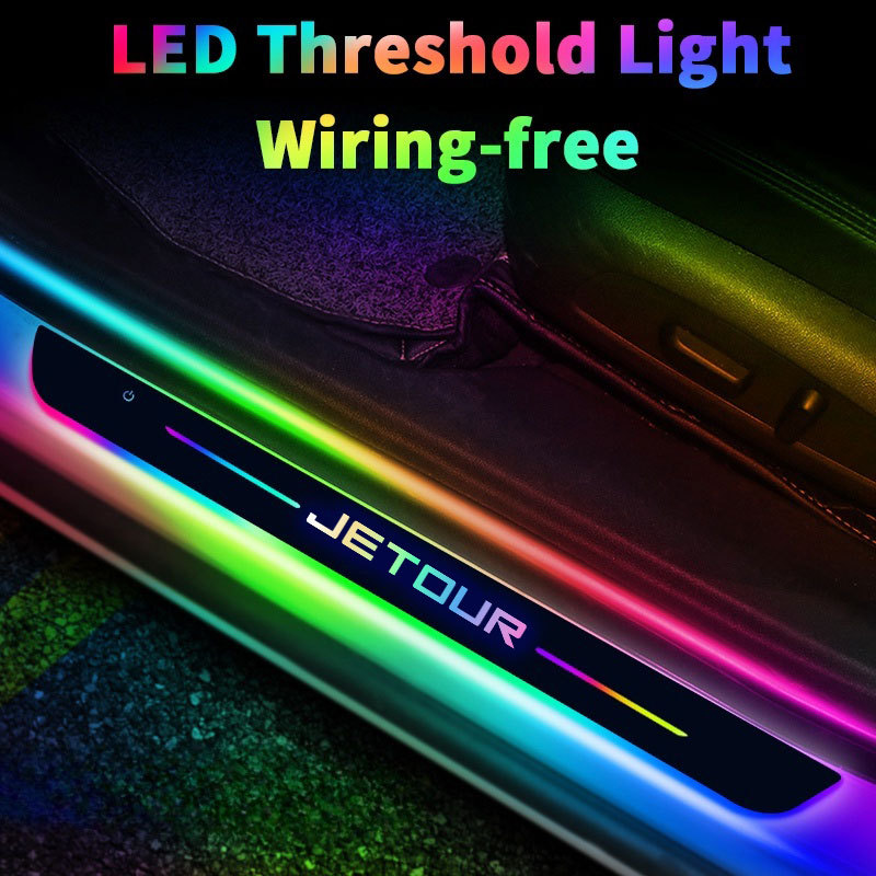 Jetour รถ LED แบบไดนามิก Flow Light เกณฑ์แผ่น 7 สีที่มีสีสันประตู Sill ...