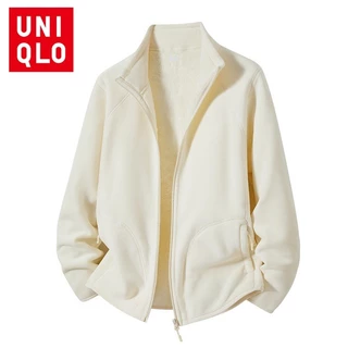 โปรโมชั่น Flash Sale : UNIQLO แจ็คเก็ตสองด้านขนแกะ ออกแบบสำหรับผู้หญิง แขนยาวและซิปหนัง สวมใส่ได้อบอุ่นในฤดูหนาว