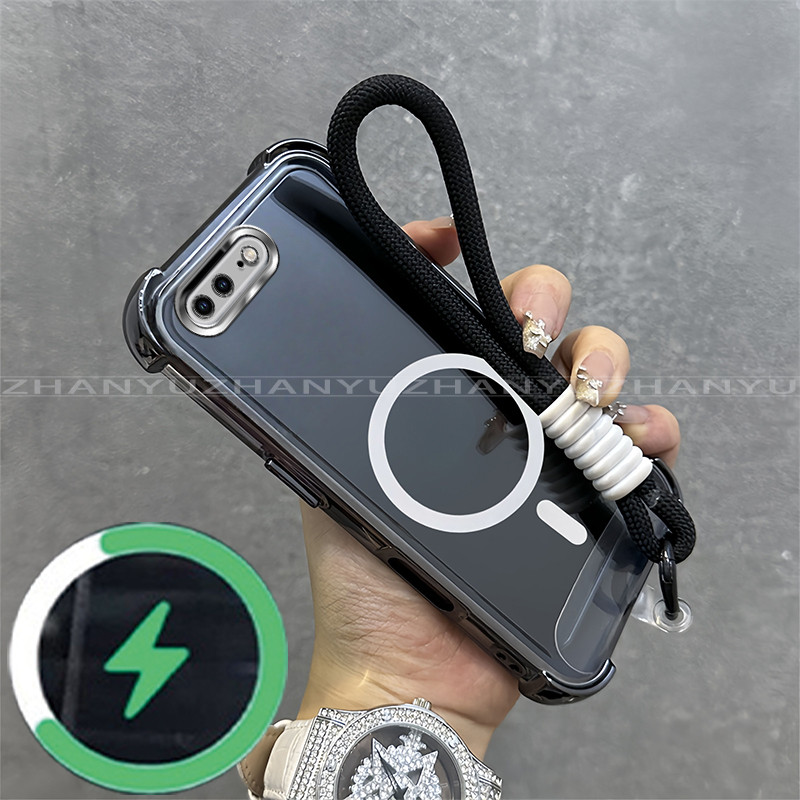 เหมาะสําหรับ ไอโฟน 6 6ส 7 8 บวก เคสโทรศัพท์ใหม่แม่เหล็กชาร์จอุปกรณ์ ...