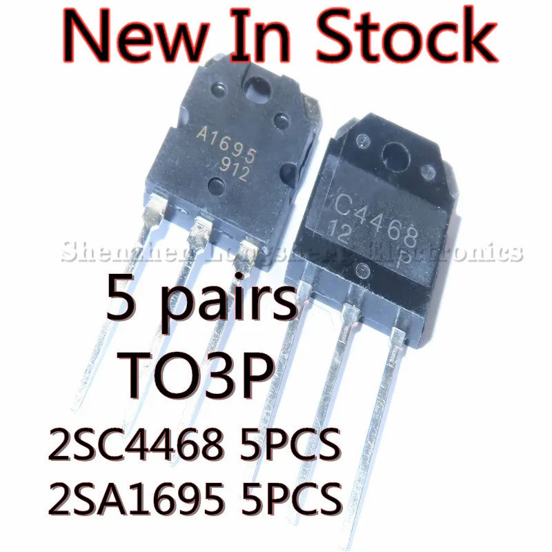 10 ชิ้น/ล็อต 2SC4468 2SA1695 A1695 C4468 TO3P เครื่องขยายเสียงบนหลอด ...