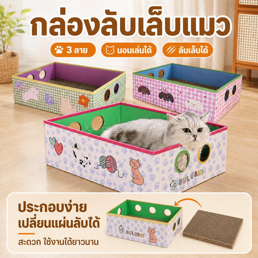 กล่องลับเล็บแมว กระดาษลูกฟูก