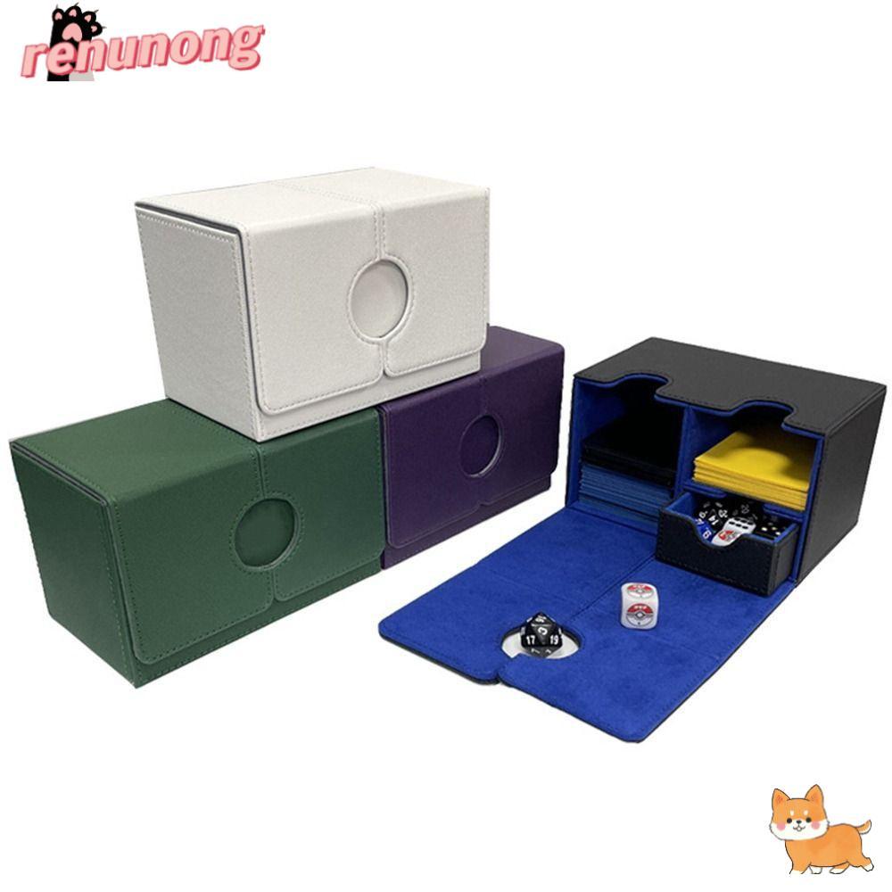 RENUNONG Card Deck Box, Flannel PU Leather Game MTG Trading Card Holder ...