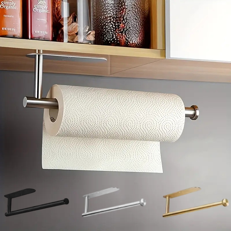 Louislifebliss Self Adhesive Tsue Holder Punch-free Roll Paper Holder ...