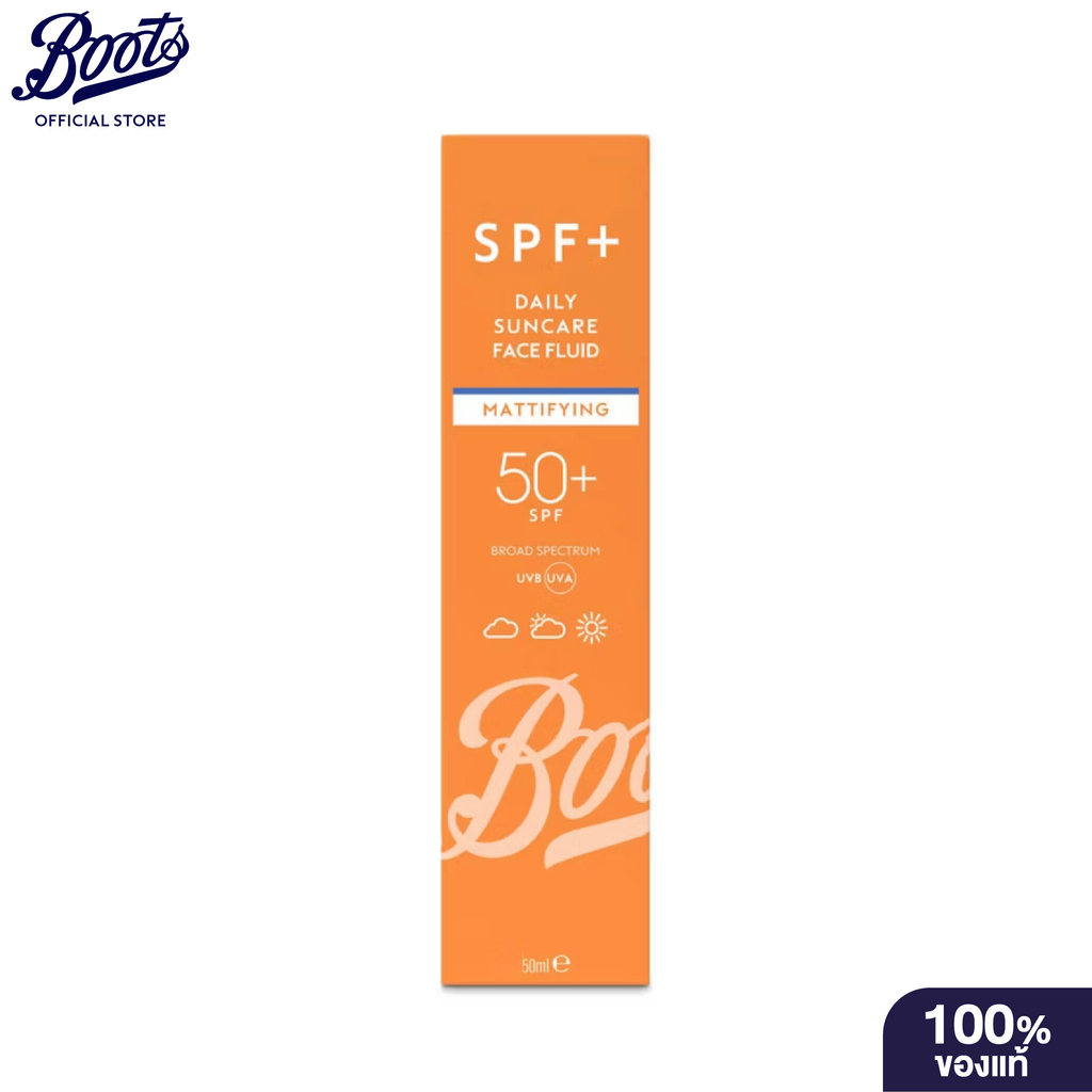 BOOTS SPF+ บู๊ทส์ Spf+ เฟซ ฟลูอิด แมททิฟฟี่ Spf50+ | Shopee Thailand