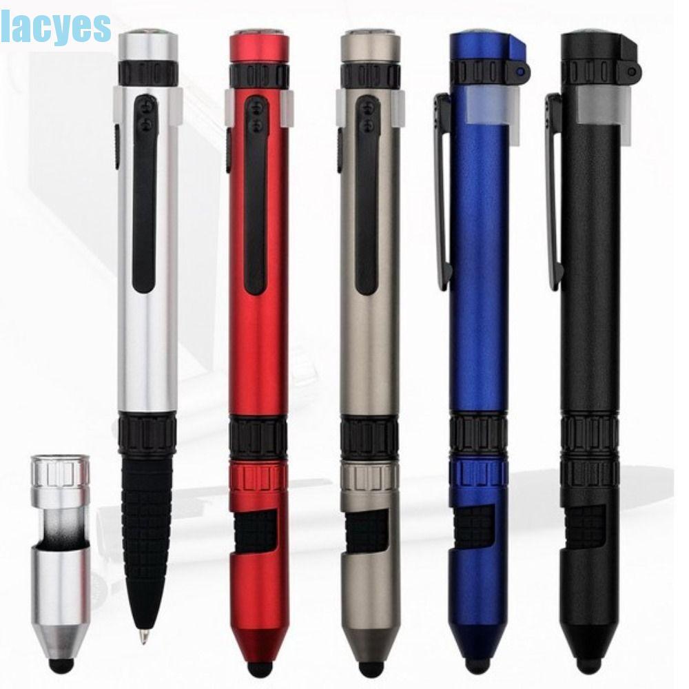 LAYES ปากกามัลติฟังก์ชั่น, ปากกาไฟฉายเข็มทิศ 6-In-1, ปากกาลูกลื่นไฟ LED ...