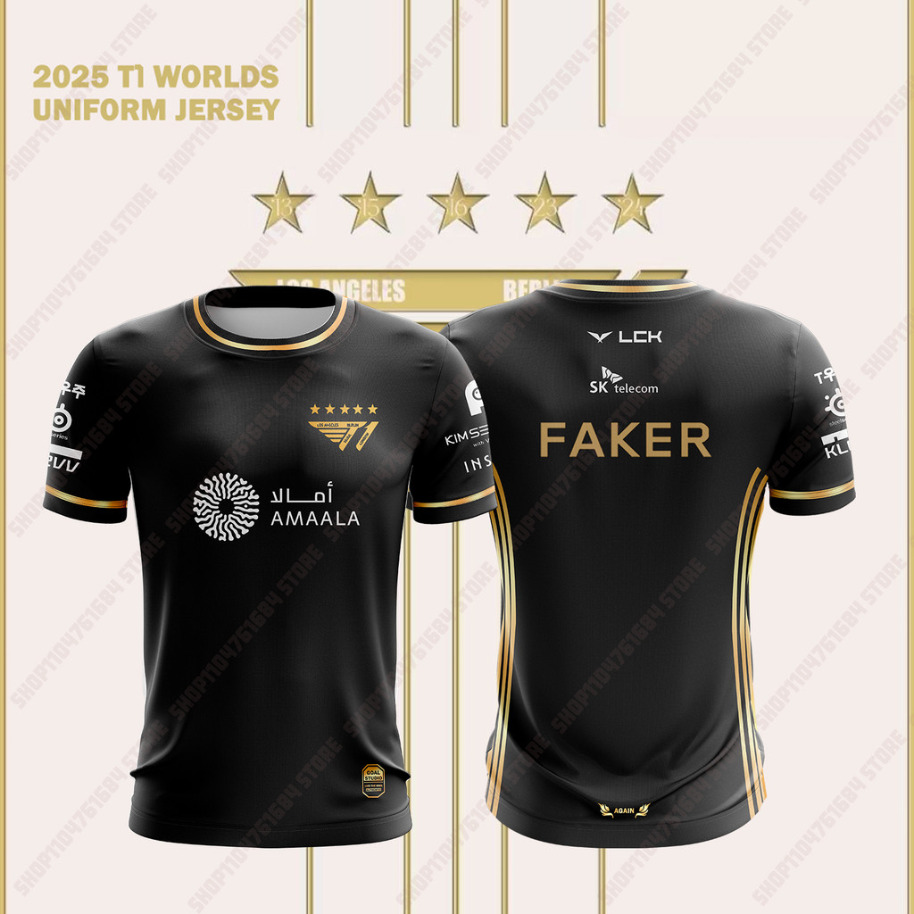 T1 Esports Faker Jersey แบบเสื้อคอกลม | Shopee Thailand