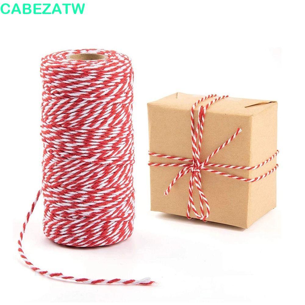 CABEZATW คริสต์มาสห่อ String,สีแดงสีเขียว Twines Decor ของขวัญกล่อง ...