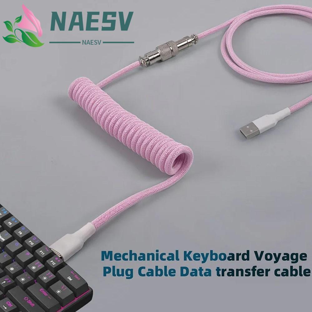 NAESV Mechanical Keyboard Coiled Cable, ที่ถอดออกได้ Connector Coiled Design Mechanical Keyboard Type C สาย USB, การบินเชื่อมต่อพอร์ต USB a Mechanical Keyboard Coiling Cord