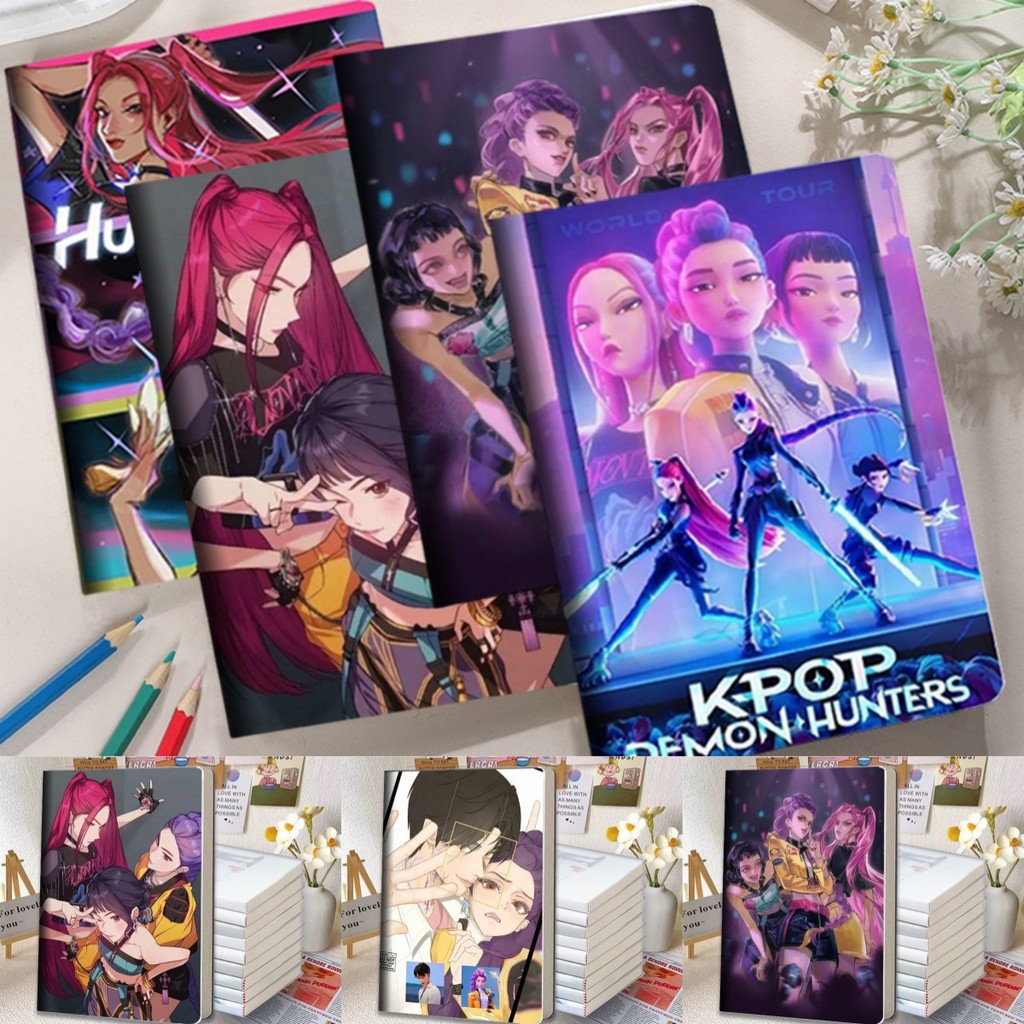 A5 Kpop Demon Hunters สมุดบันทึกการ์ตูน Huntrix Notepads อุปกรณ์เครื่อง ...