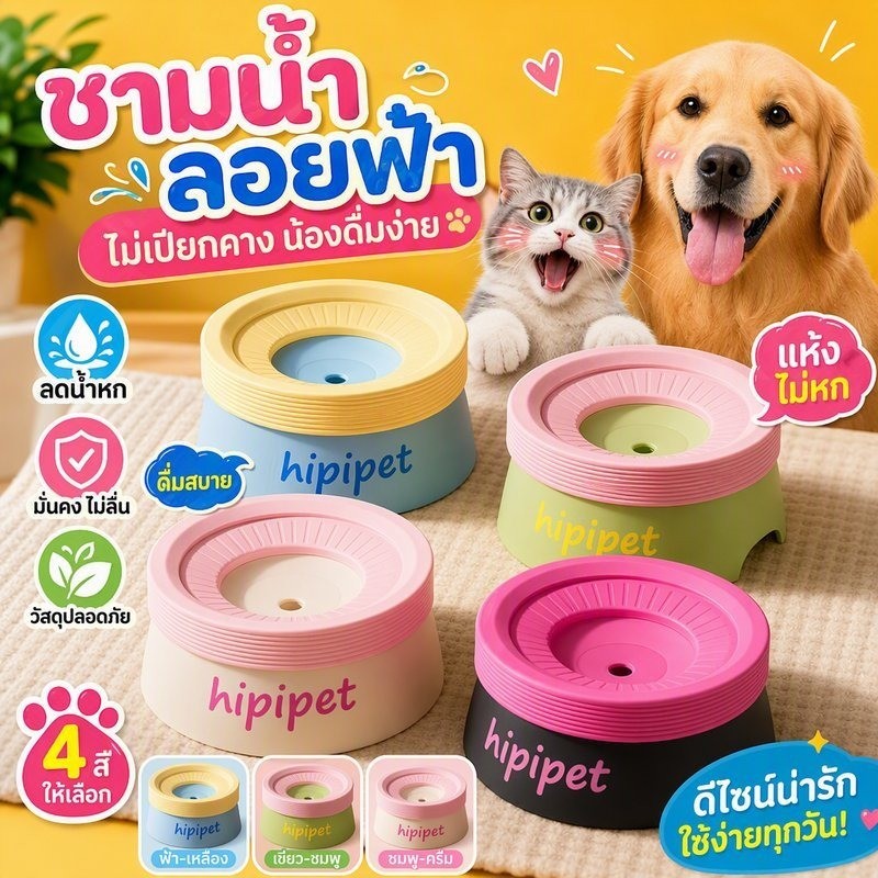 น้ำพุแมว ป้องกันน้ำกระเซ็น