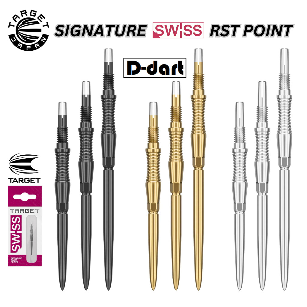 TARGET Dart Point - SIGNATURE RST SWISS POINTS BLACK/GOLD/SILVER ...
