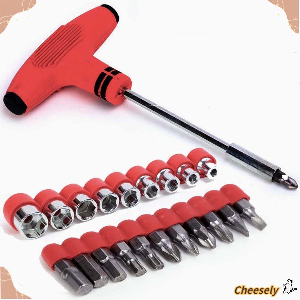CHEESELY 21 ชิ้น/เซ็ตไขควงชุด Bit, Multi-Function แบบพกพา T-handle ...