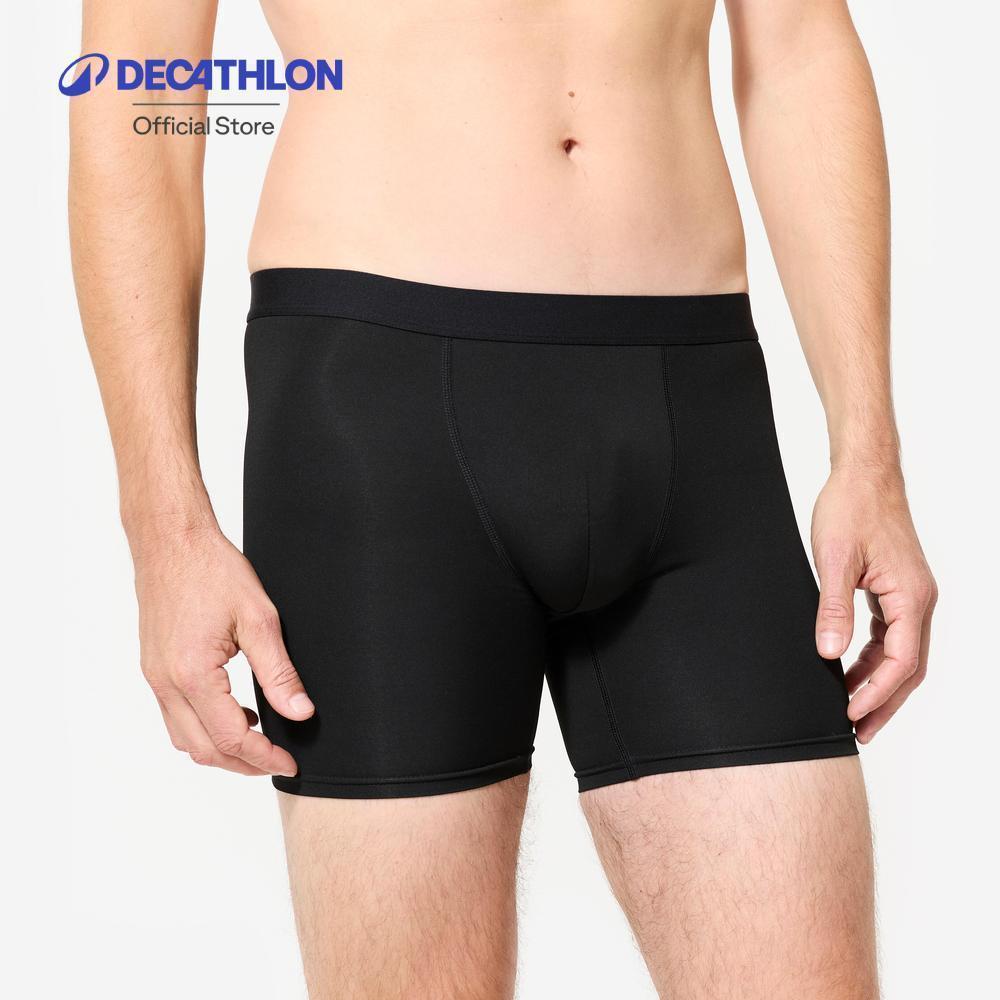 Decathlon Men’S Breathable Microfibre Boxers กางเกงบ็อกเซอร์ผู้ชายใส่วิ่ง ระบายอากาศได้ดี – Black