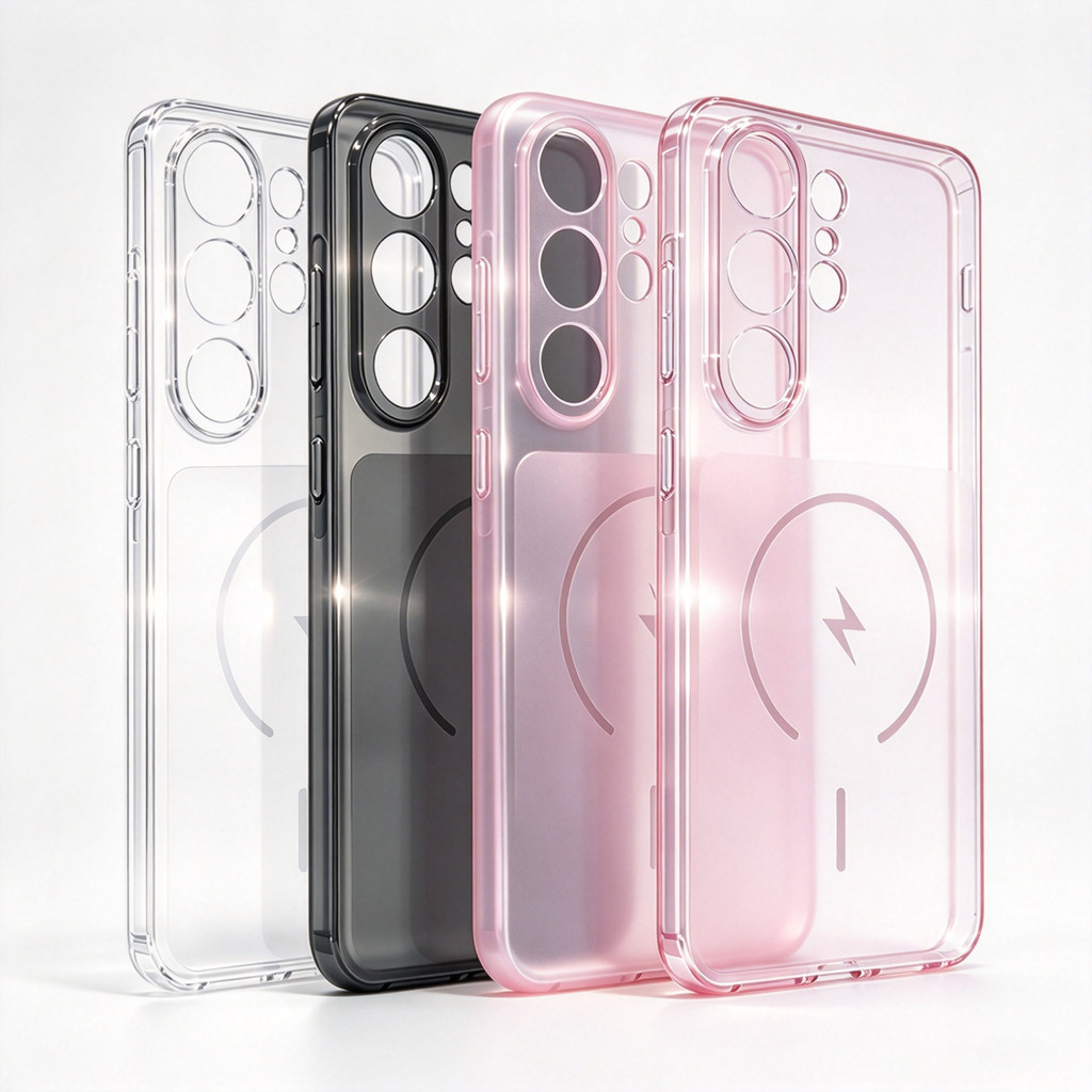 เคสแม่เหล็กผิวด้านแบบใส สีสันสดใส สำหรับ Samsung A57 A56 A55 A54 A37 ...