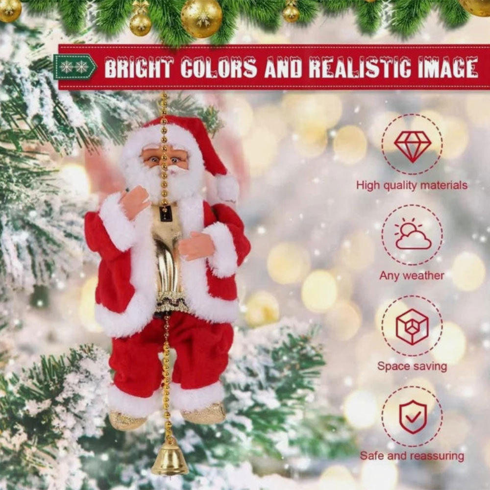 Christmas Electric Santa Claus Climbing Ladder Doll Music Xmas Music ...