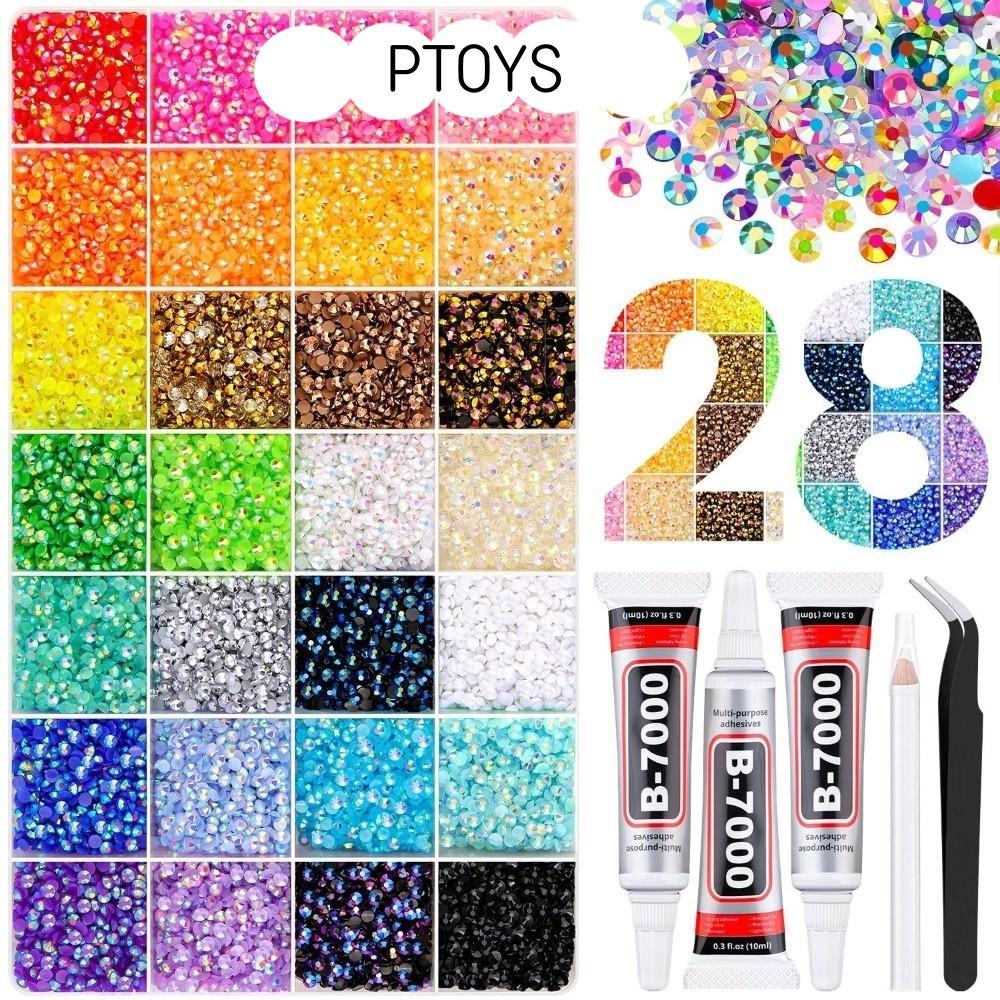 PTOYS เรซิ่น Rhinestone Kit,Multicolor Diamond Art Jelly Rhinestones ...