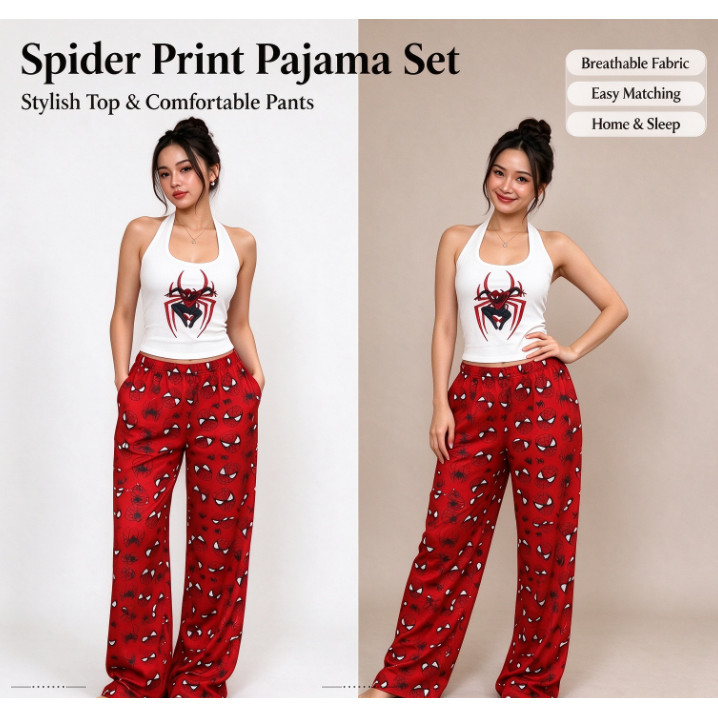 ฤดูใบไม้ร่วงฤดูหนาวการ์ตูนคู่ชุดนอนกางเกง Spiderman Hello Kitty Flannel ...