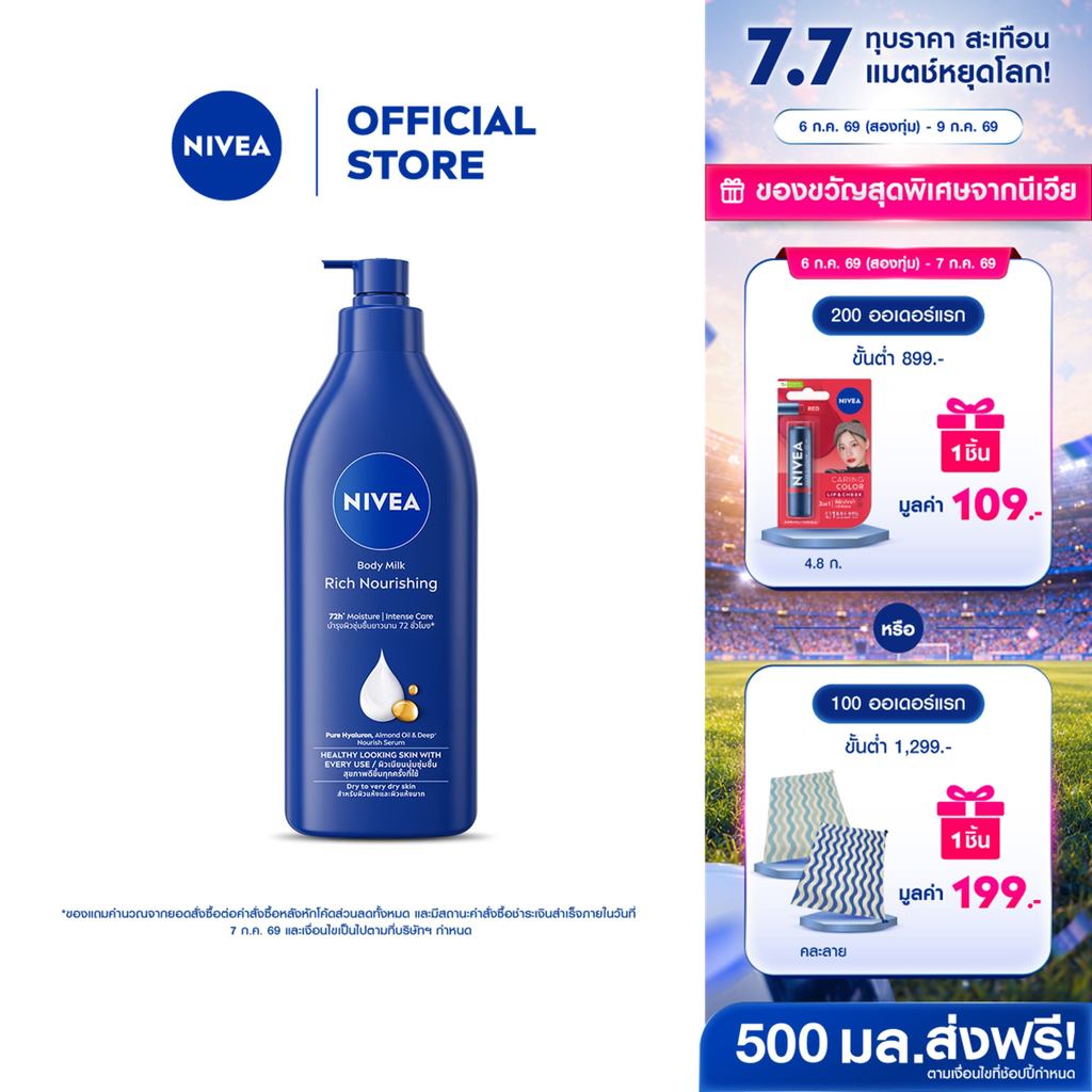 นีเวีย บอดี้ มิลค์ ริช นอร์ริชชิ่ง 500 มล.NIVEA โลชั่น body lotion