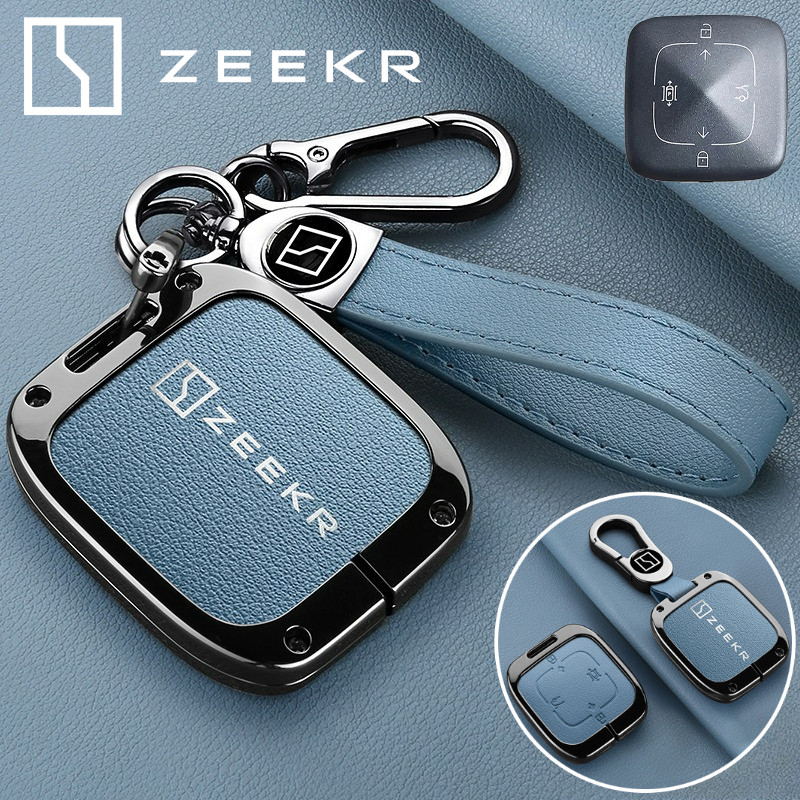 Goatskin ของแท้หนังโลหะผสมสังกะสีรถสมาร์ท Remote Key Fob ฝาครอบ Shell ...