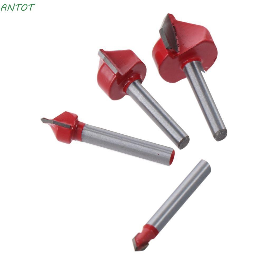 ANTOT V Groove, 90 องศา Chamfer Bevel Router Bits, Hard 1/4 นิ้ว Shank ...