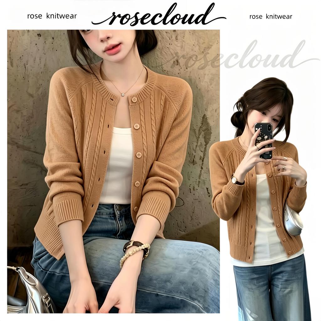 🌟ROSE🌟-16605เสื้อคลุมไหมพรมผู้หญิงสไตล์เกาหลี มี 8 สี ลายถักเกลียว ผ้า ...