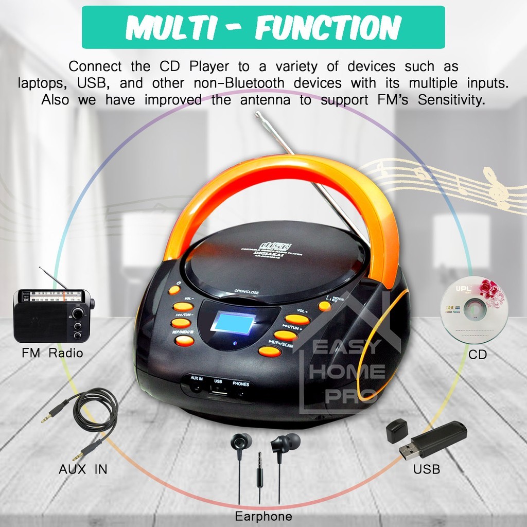 DIGIAKAI AK-ACB4001B ลําโพงซีดี Mini High-Fidelity Audio Component ...
