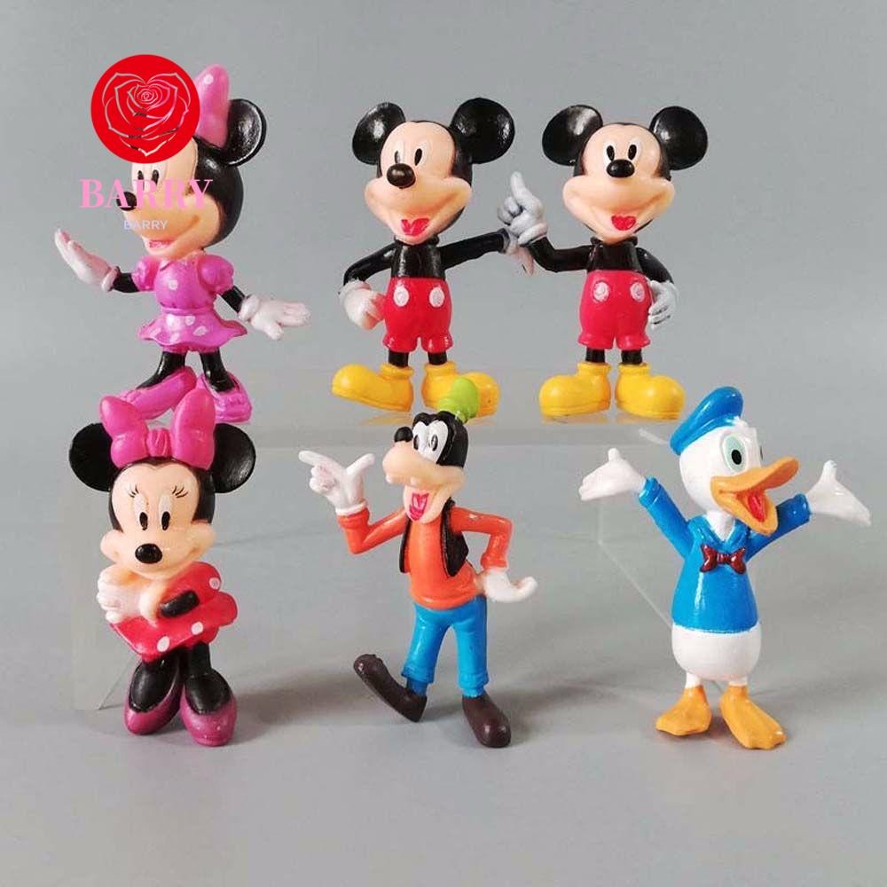 BARRY Minnie Mouse น่ารัก 6 ชิ้น/เซ็ตอะนิเมะตุ๊กตาตัวเลขรุ่นอะนิเมะ ...