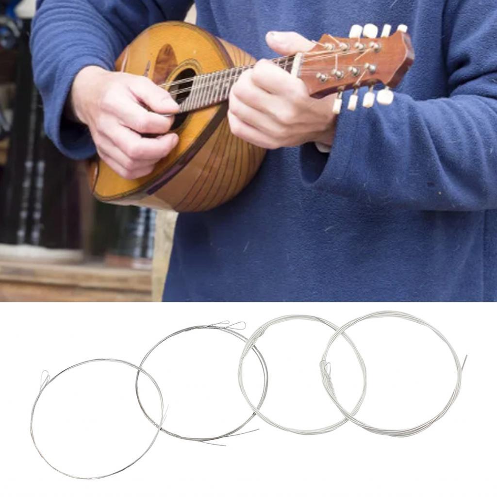 Mandolin Strings Stable ชุด เปลี่ยน 8 ชิ้นโลหะผสมทองแดงชุบเงินสำหรับการ ...