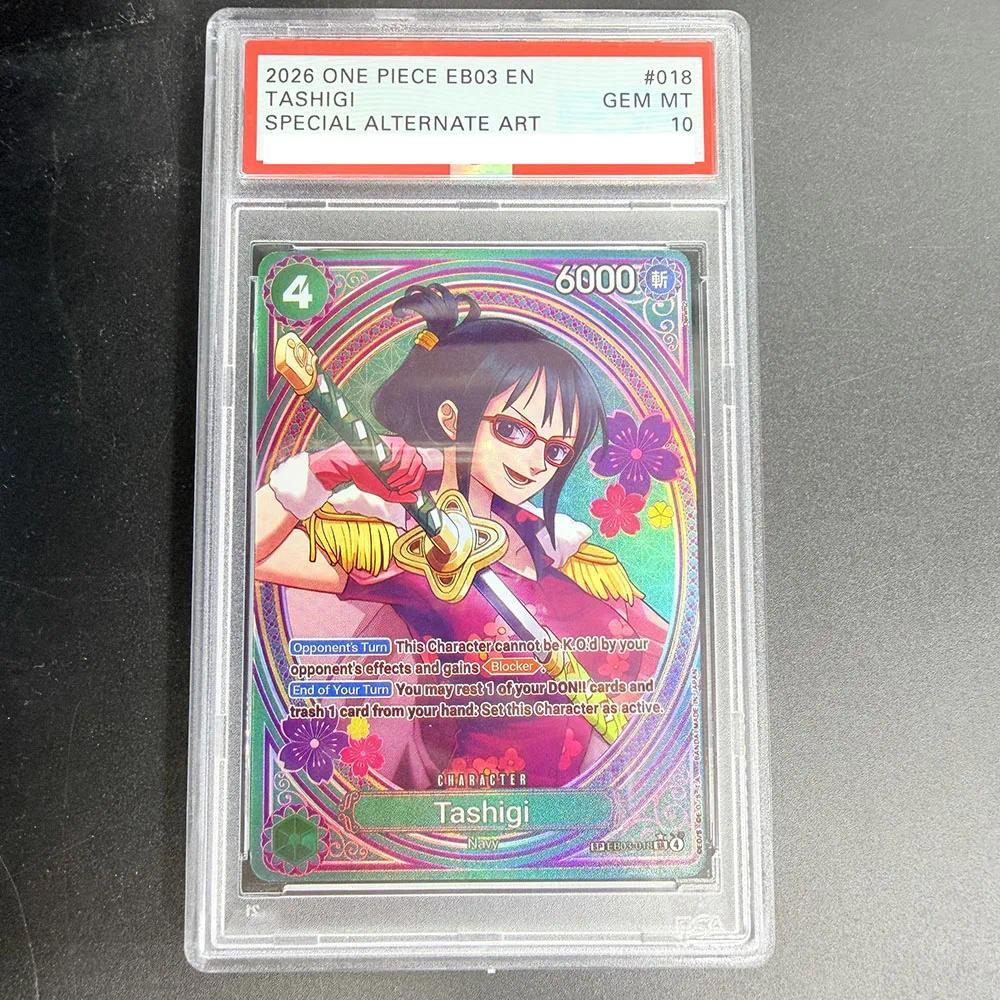 PSA10 DIY ONE PIECE Rating Card 2026 ONE PIECE EB03 EN TASHIGI EB03-018 คอลเลกชันการ์ดสําเนา 10 จุด Rating Card อะนิเมะเกมของขวัญของเล่น