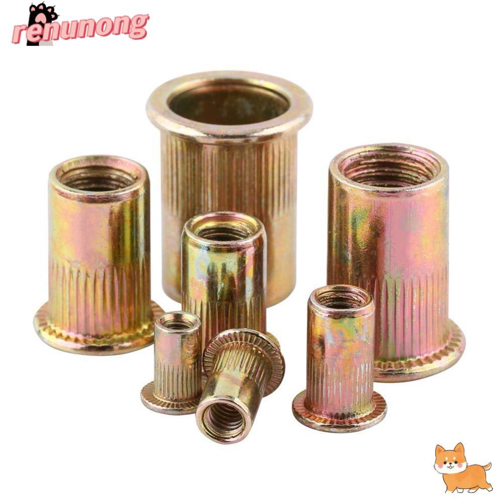 REUNONG 10pcs เหล็กคาร์บอน Rivnut, M3 M4 M5 M6 M8 M10 M12 ใส่ Nutsert ...