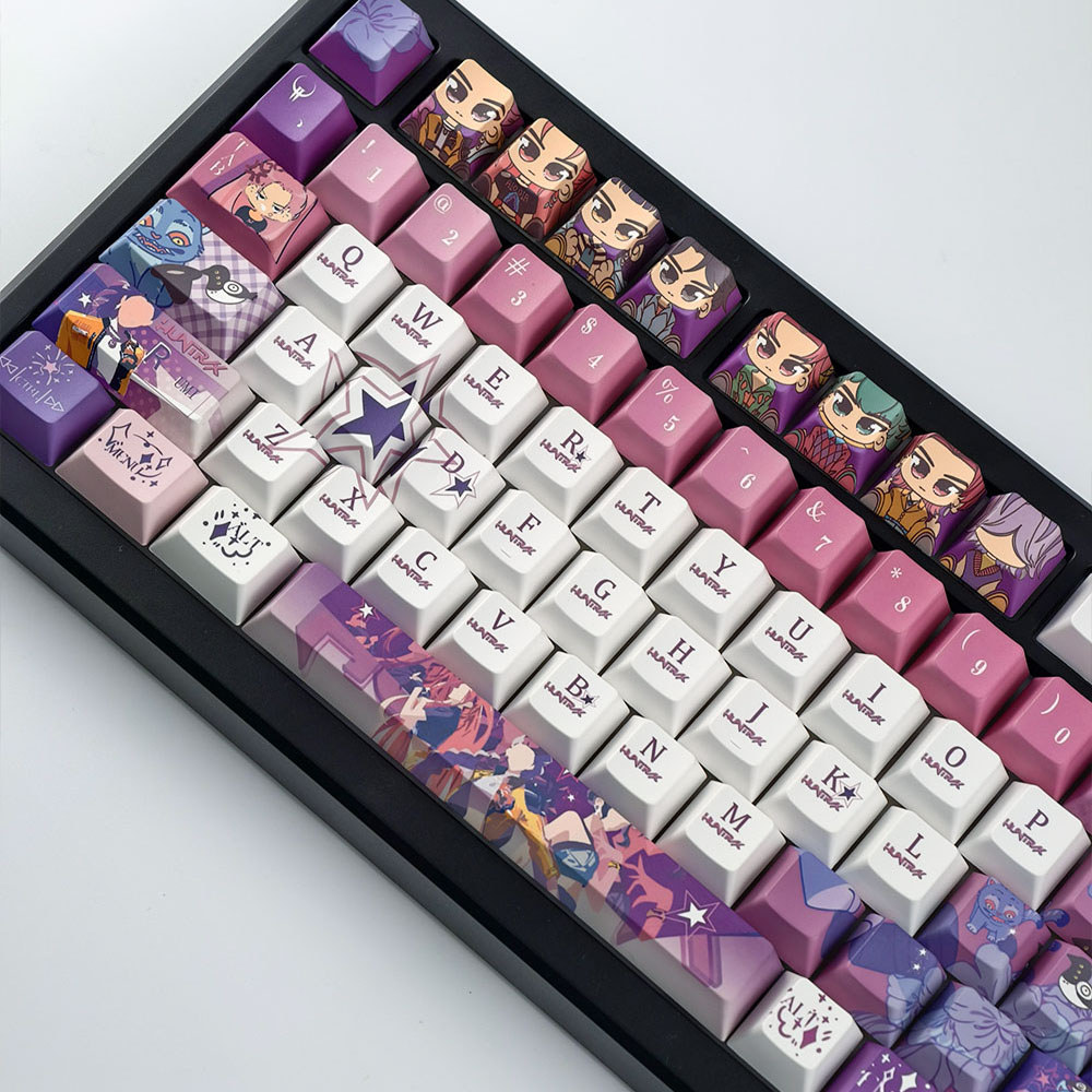 HUNTR/X Keycaps MOA/เชอร์รี่โปรไฟล์ 130 คีย์ PBT Aula F75 Dye ...