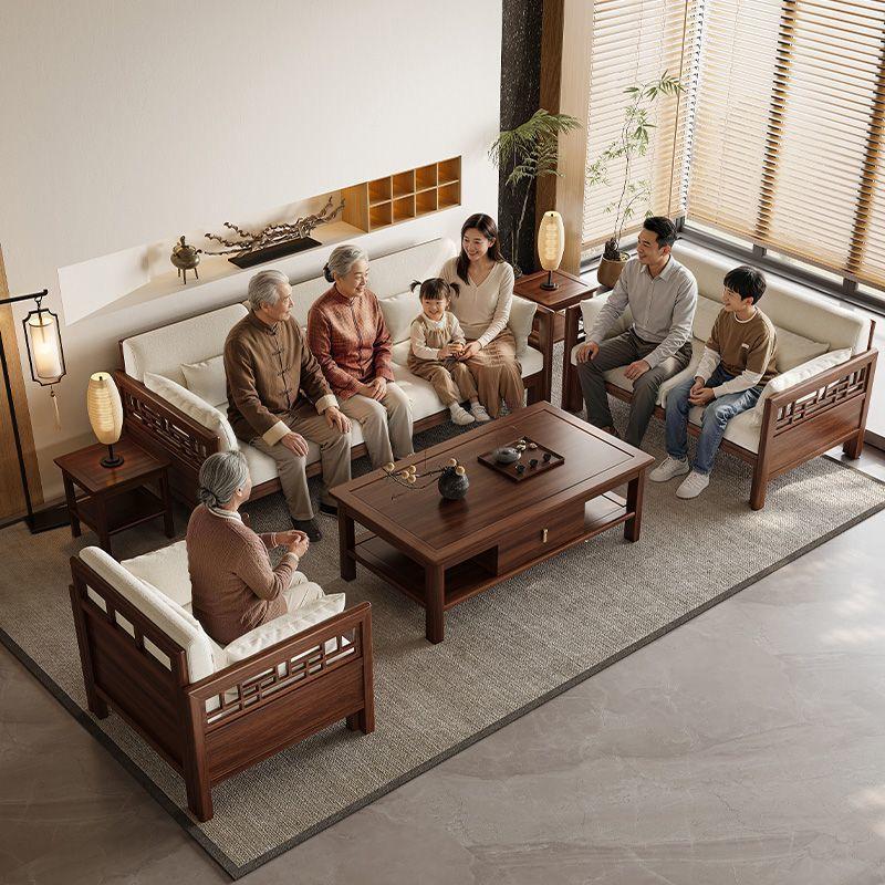 Sofa living room set in Song-style aesthetics, modern and simple, suitable for small apartments, home use lazy sofa