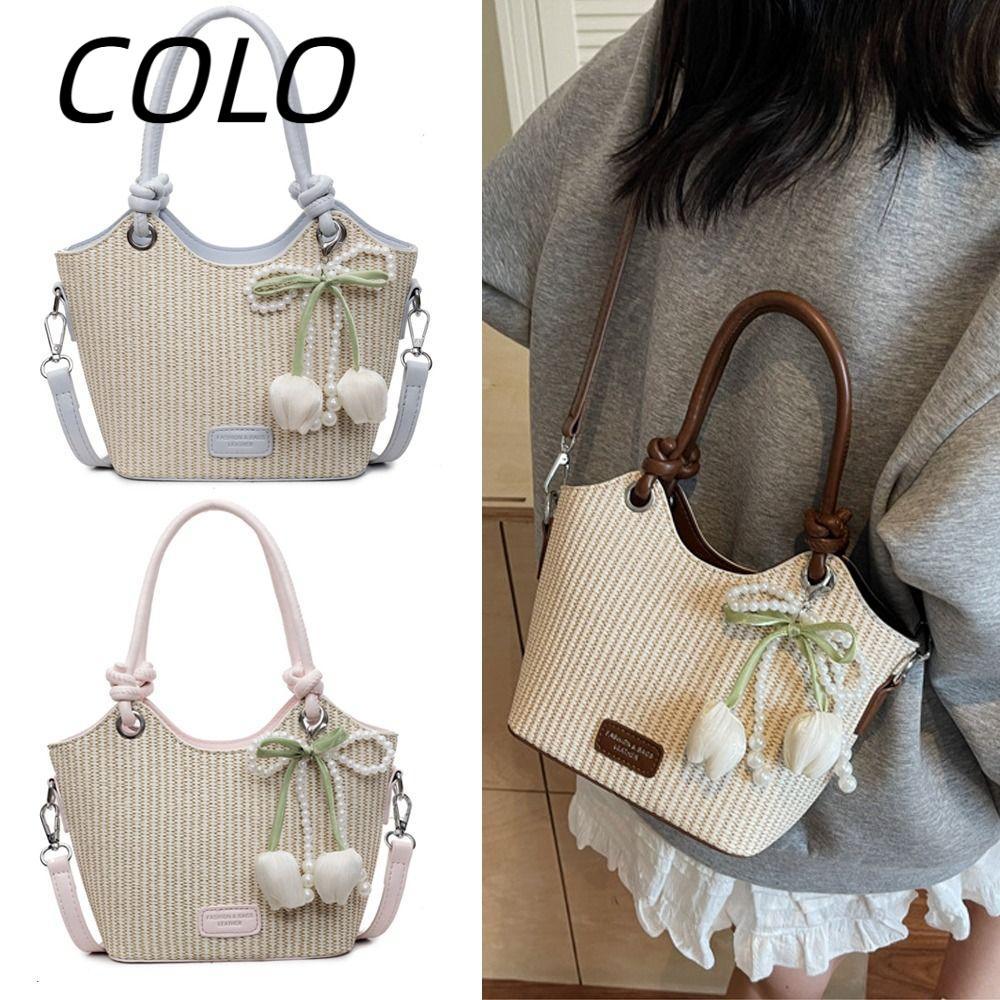 COLO Tote Bag กระเป๋าสะพายข้างPUขนาดใหญ่ ปรับสายได้ น้ำหนักเบาทรยศสไตล์ ...