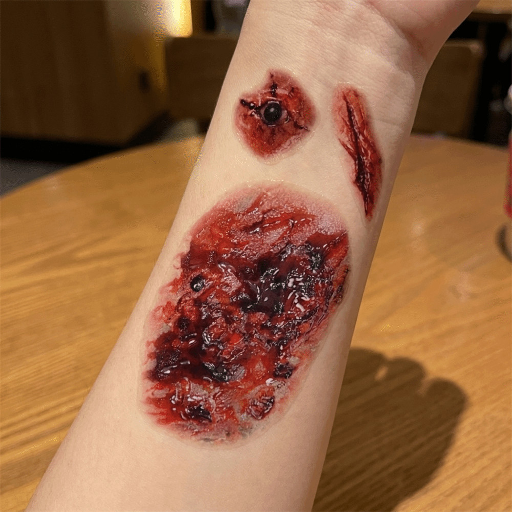 DANILLO 5 ชิ้น/เซ็ต Bloody Scar Tattoos Decals, สมจริงยาวนานชั่วคราว ...