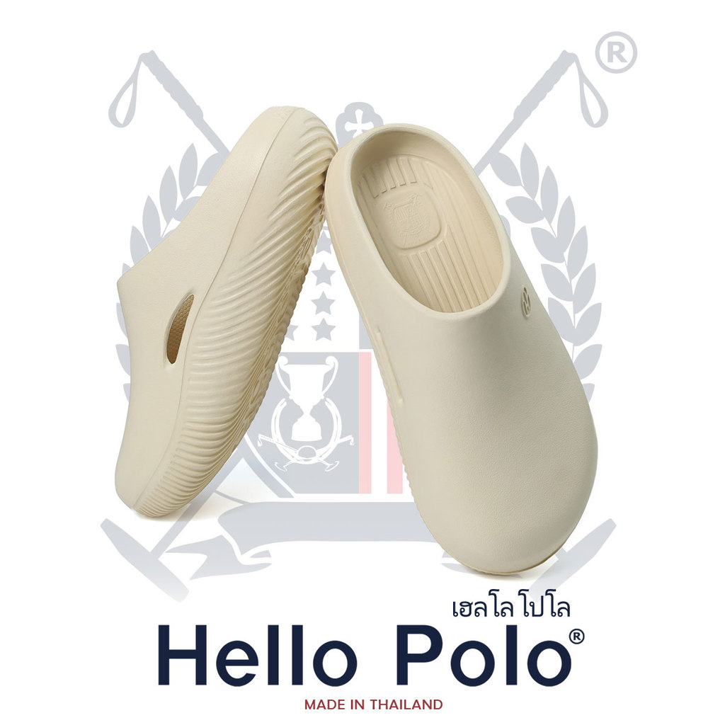 Hello Polo น้ำหนักเบาใส่สบาย EVA กันลื่น แฟชั่น เบาสบาย ส่งจากไทย แบบสวม HP8037 ผู้ชายและผู้หญิง รองเท้านุ่ม รองเท้าแตะ