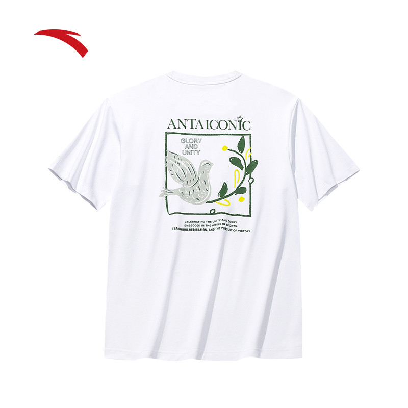 ANTA X Wang YiBo] ICONIC เสื้อยืดสั้นชาย 1525C8111 Official Store