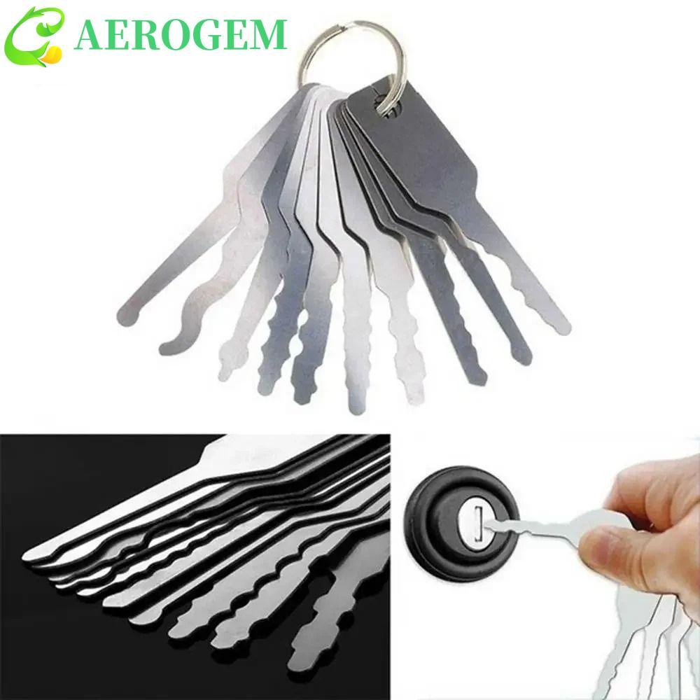 AEROGEM 10 ชิ้น/เซ็ตเปิดประตู, 10 In 1 Dual Sided Jiggler Keys, แบบพกพา ...