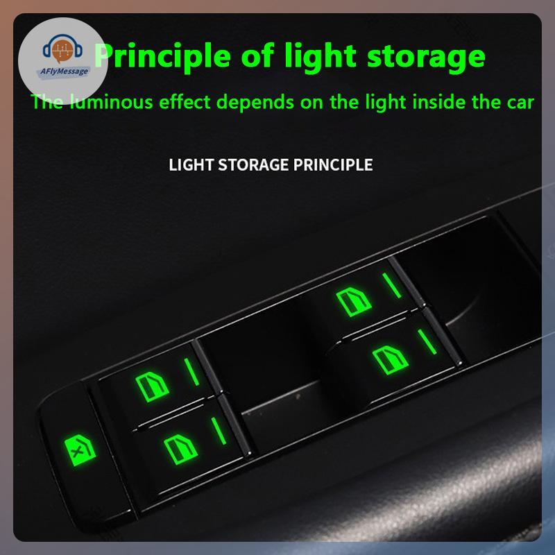 AFl 1Sheepet รถ Window Lifter Luminous ปุ่มสติกเกอร์ประตูหน้าต่าง Lift ...