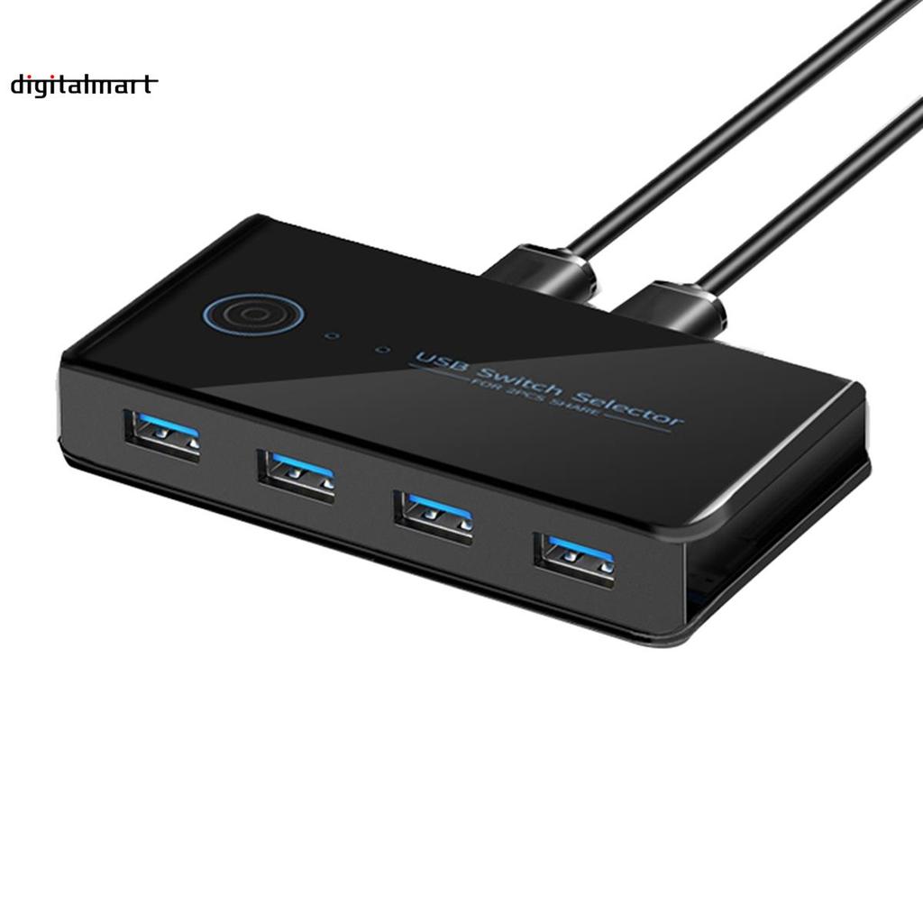 USB KVM Switch USB Shared Switcher 2 in 4 Out สําหรับแล็ปท็อปพีซี ...