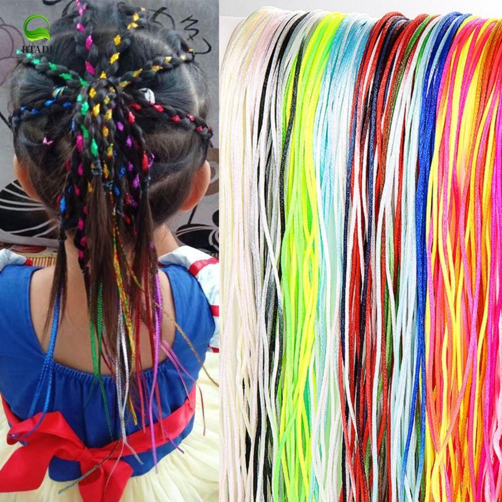 RTADI 10PCS เชือกถักผม,ผสมที่มีสีสันสกปรก Braiding Hair Strings, 1M ...