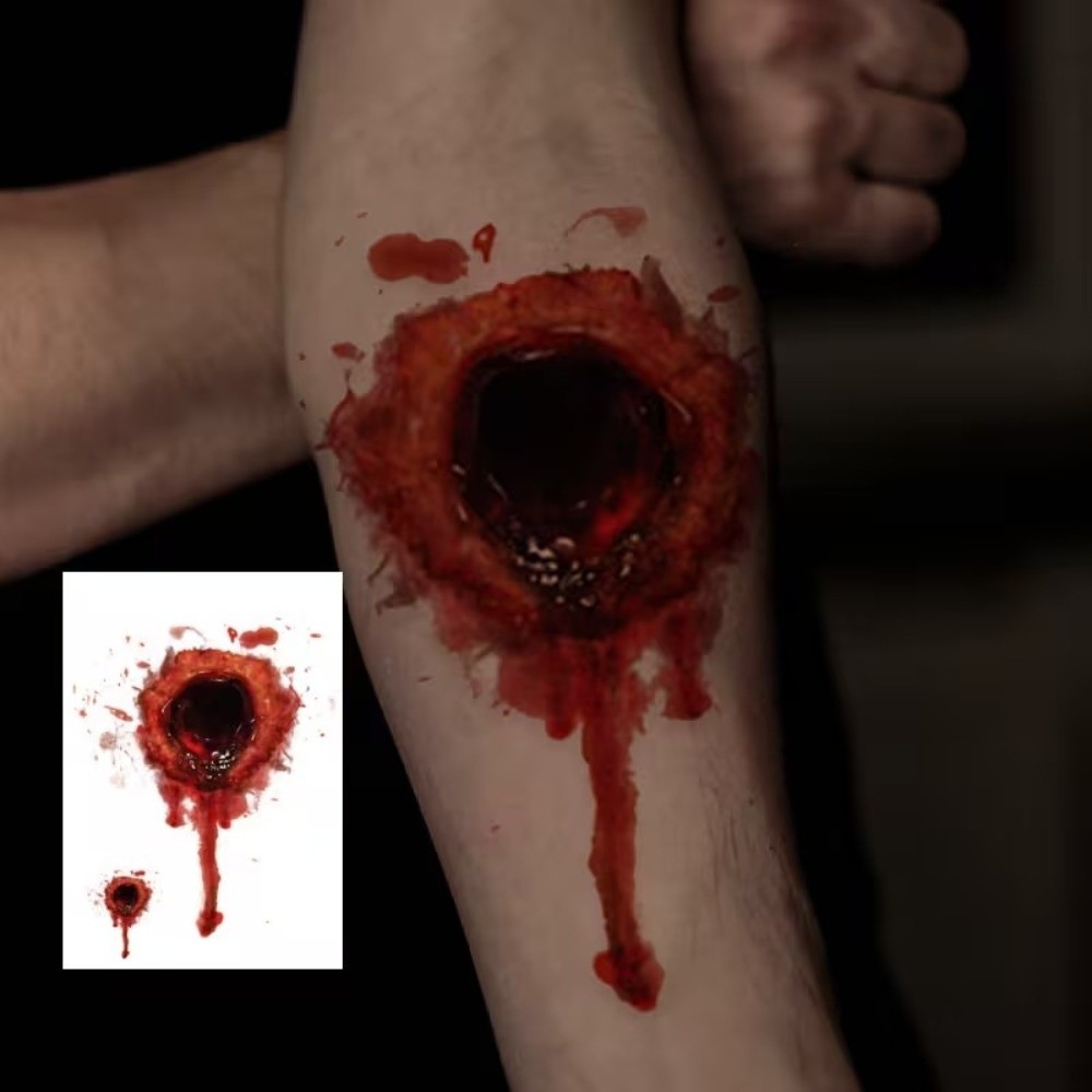 DANILLO 5 ชิ้น/เซ็ต Bloody Scar Tattoos Decals, สมจริงยาวนานชั่วคราว ...