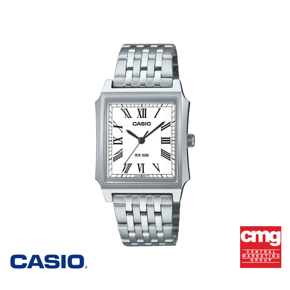 CASIO นาฬิกาข้อมือ CASIO รุ่น MTP-B190D-7BVDF สายสแตนเลสสตีล สีขาว