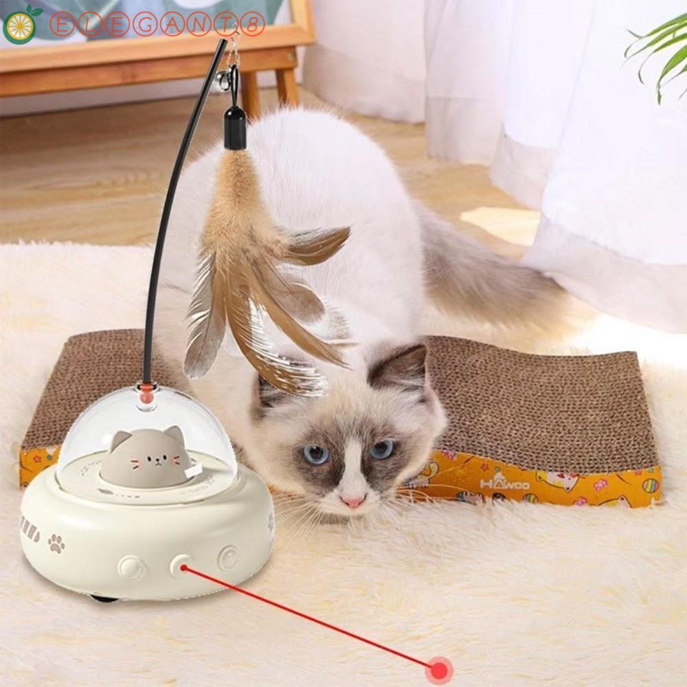 AELEGANT ของเล่นล้อเล่นแมวไฟฟ้า, Feather Smart Design Cat Teaser Stick ...
