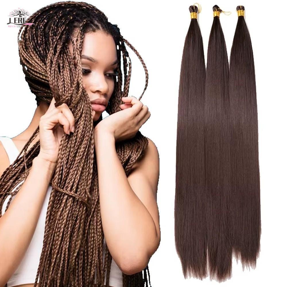 JEREMY1 Bone Straight Braiding Hair, สังเคราะห์ Silky ถัก Braids Hair ...