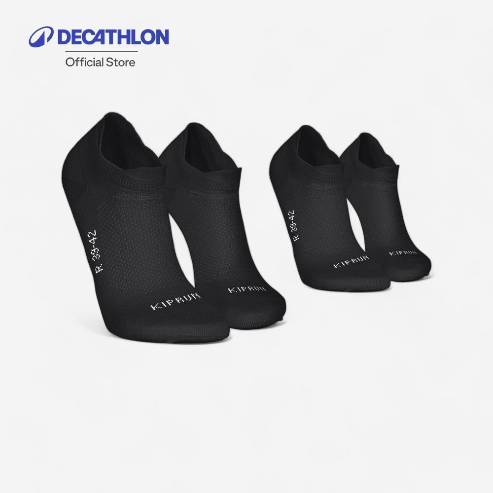 Decathlon Pack Of 2 Pairs Thin Invisible Running Socks ถุงเท้าวิ่งข้อสั้น รุ่น Run 500 1 แพ็ค 2 คู่ – Black