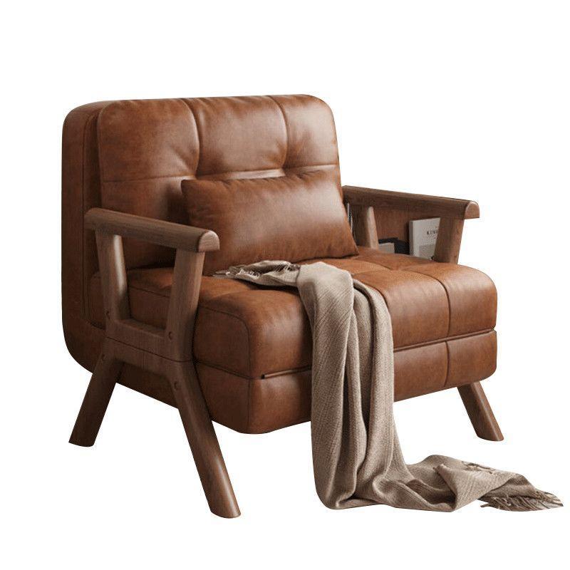 Solid wood sofa bed, foldable dual-use living room single sofa bed, reclining integrated sofa